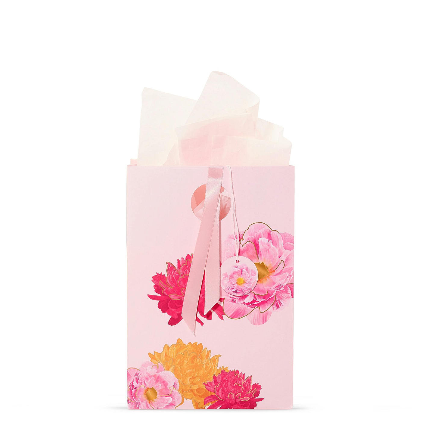 Pink Peony Floral Gift Bag (S59U5)