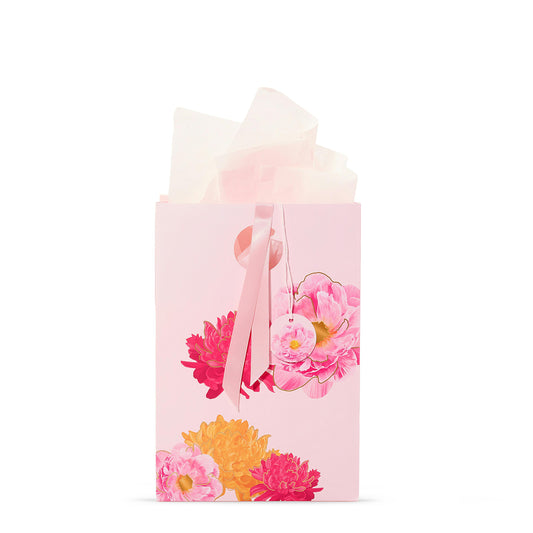 Pink Peony Floral Gift Bag (S59U5)