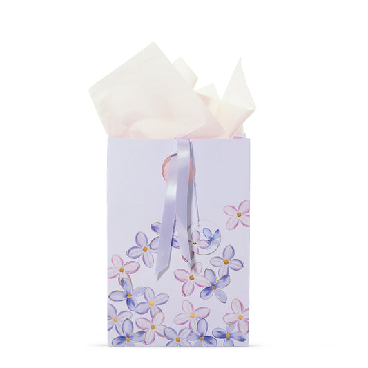 Purple Lilac Floral Gift Bag (S5G2E)